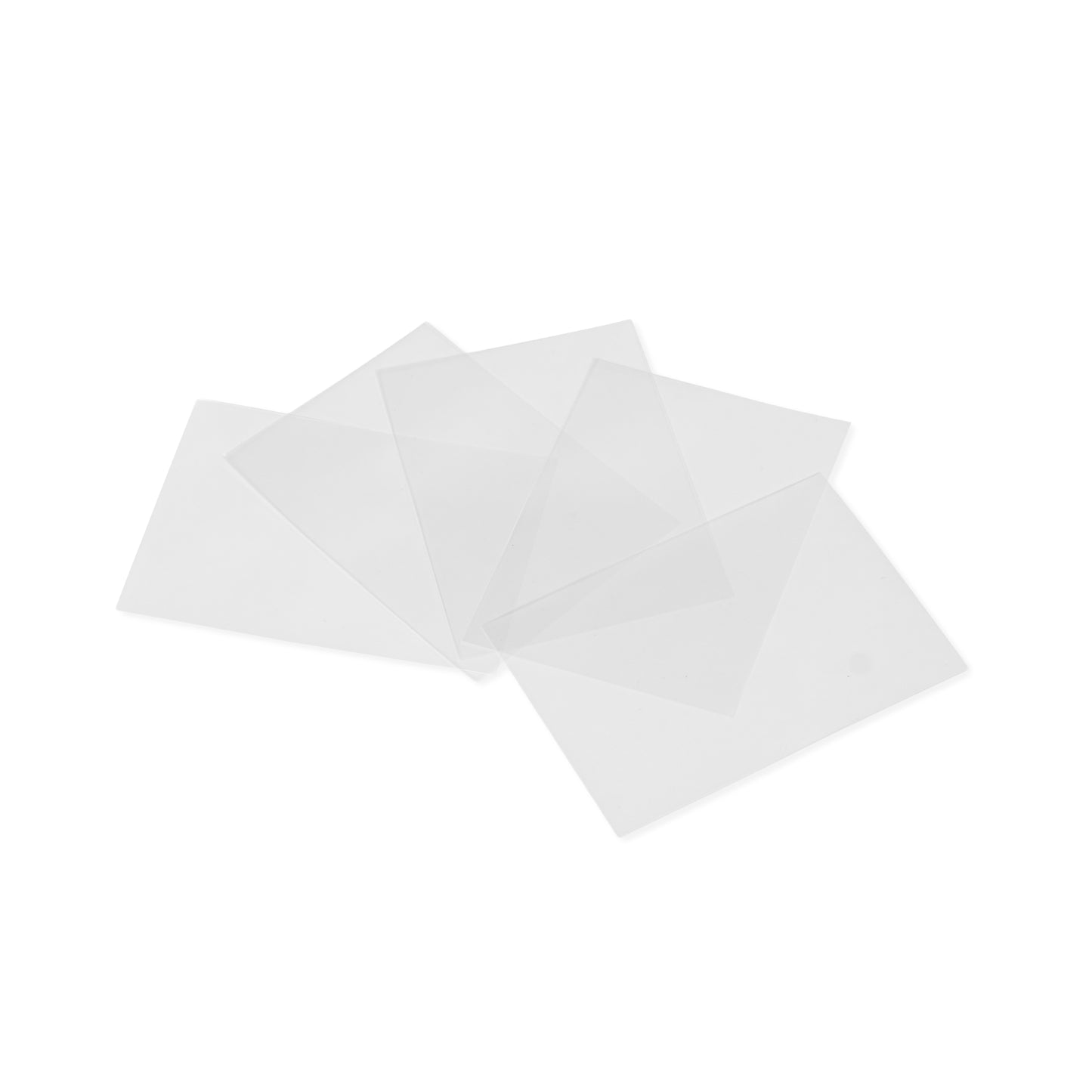 A fanned-out selection of clear inner card sleeves.